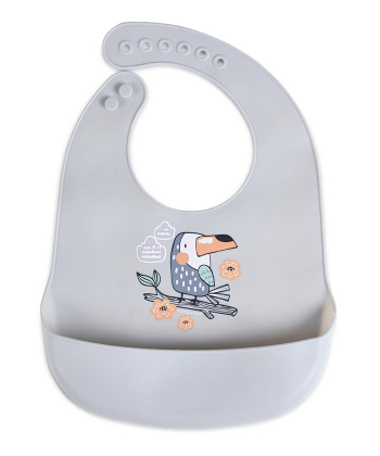 bavoir silicone gris