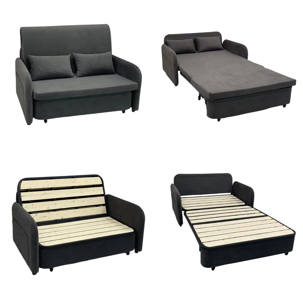 canapé convertible 2 places gris