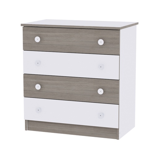 [10170070027] Commode simple Blanc/café