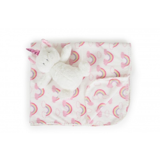 [3800146269227] couverture 90/75 cm arc en ciel rose