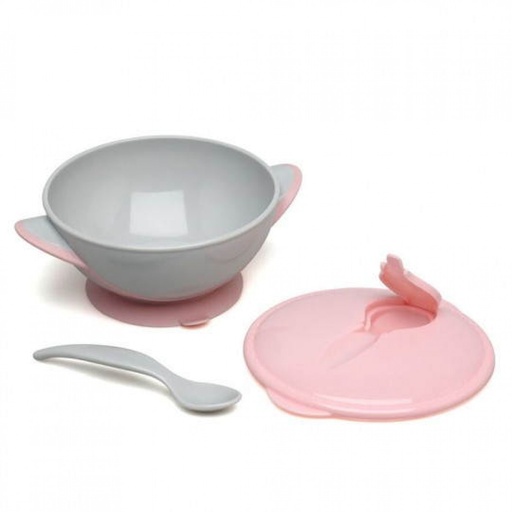 [03910] D/BL. SET BOL ET CUILLÈRE 300ML ROSE