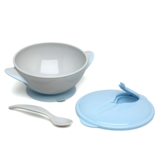 [03911] D/BL. SET BOL ET CUILLÈRE 300ML BLEU