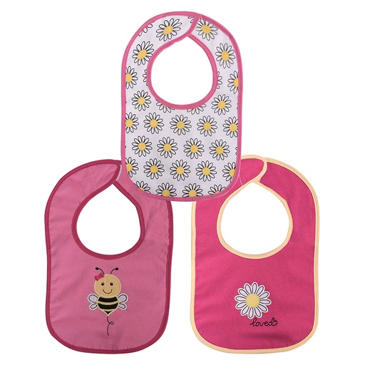[10260230003] bavoir 3pcs velcro girl