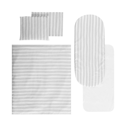 [20801175402] Set couverture gris rayures