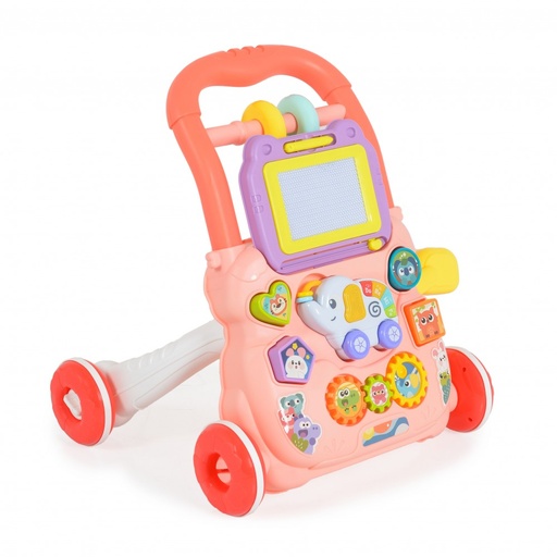 [3800146224356] chariot de marche éléphant rose