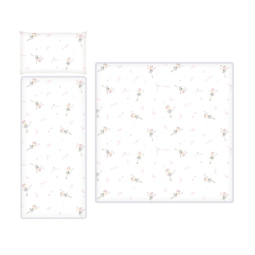 [20800313401] set couverture rose ballet