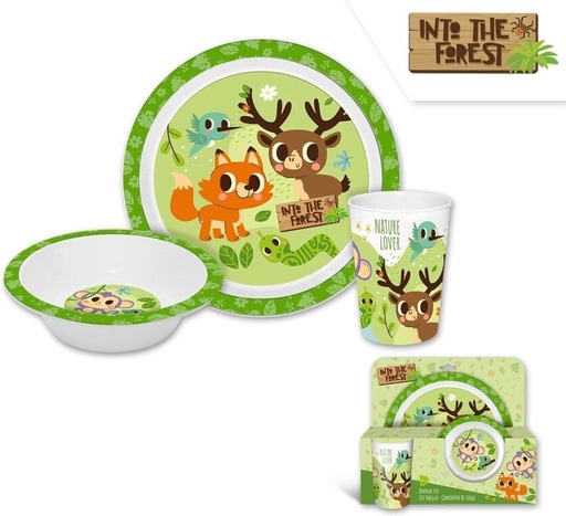 [KL11511] Set Petit Déjeuner Mélamine - Into The Forrest