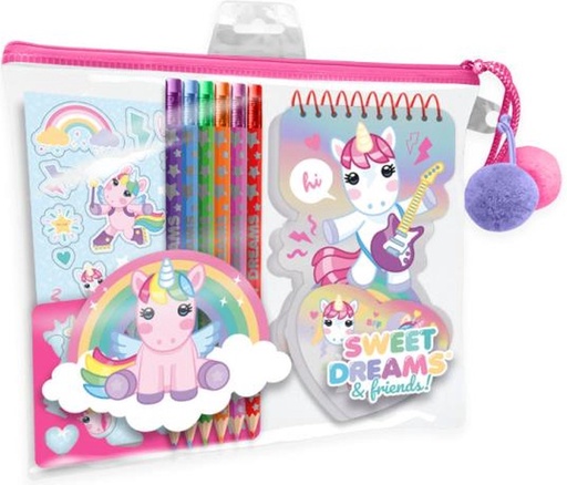 [KL11562] trousse crayon de couleur et carnet unicorn
