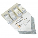 Set bavoir avec chausson bébé gris