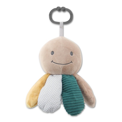 [10191610002] jouet d'éveil sensoriel octopus bleu/beige
