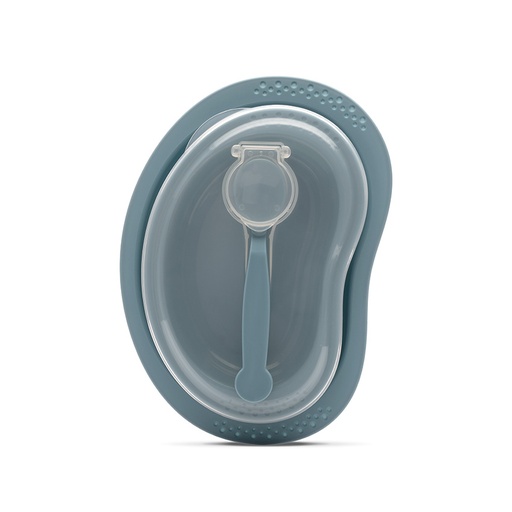 [10230610001] Bol de conservation avec cuillère intégrée bleu
