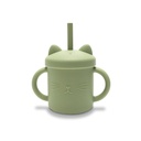 Tasse d'apprentissage en silicone souple (Incassable) vert