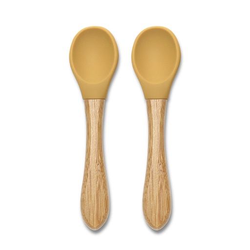 [10230680001] lot 2 cuillère bamboo jaune