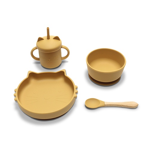 [10230700001] Set Repas Complet Bébé en Silicone jaune